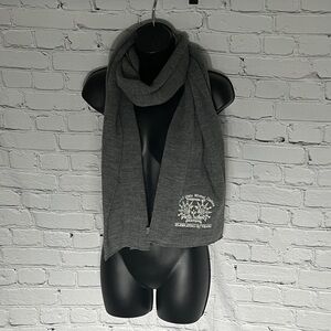 Gray Scarf with White Embroidery